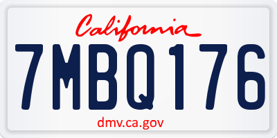 CA license plate 7MBQ176