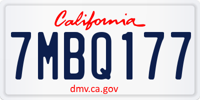 CA license plate 7MBQ177