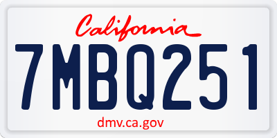 CA license plate 7MBQ251