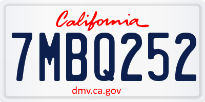 CA license plate 7MBQ252