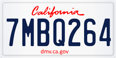 CA license plate 7MBQ264