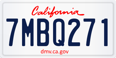 CA license plate 7MBQ271
