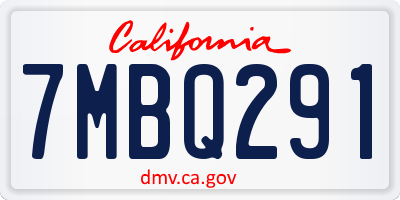 CA license plate 7MBQ291