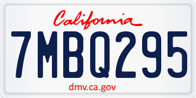 CA license plate 7MBQ295