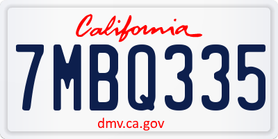 CA license plate 7MBQ335
