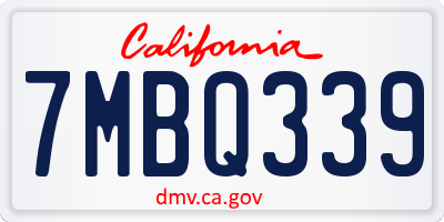 CA license plate 7MBQ339