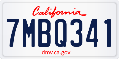 CA license plate 7MBQ341