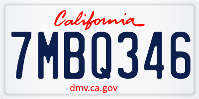 CA license plate 7MBQ346