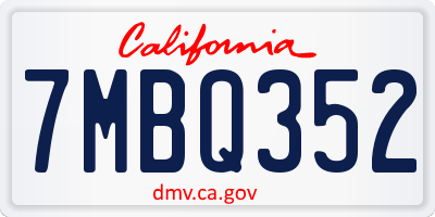 CA license plate 7MBQ352