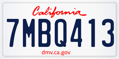 CA license plate 7MBQ413