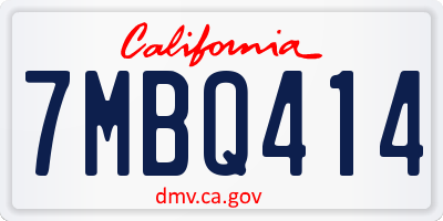 CA license plate 7MBQ414