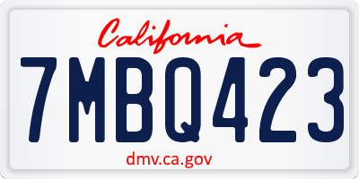 CA license plate 7MBQ423