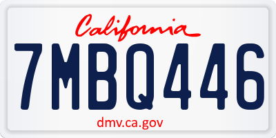 CA license plate 7MBQ446
