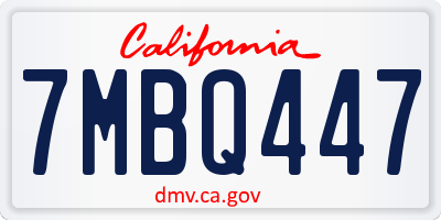 CA license plate 7MBQ447