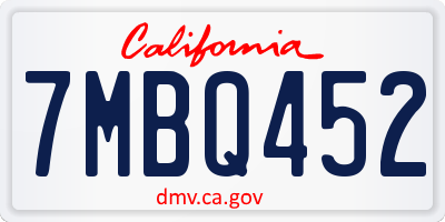 CA license plate 7MBQ452