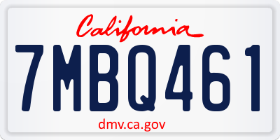 CA license plate 7MBQ461