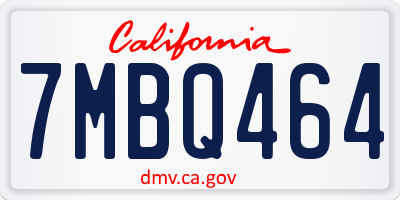 CA license plate 7MBQ464