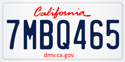 CA license plate 7MBQ465