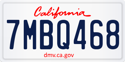 CA license plate 7MBQ468