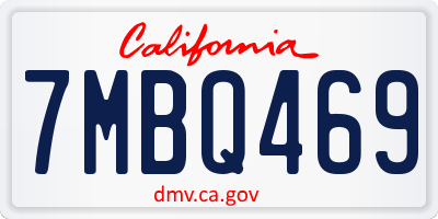 CA license plate 7MBQ469