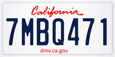CA license plate 7MBQ471