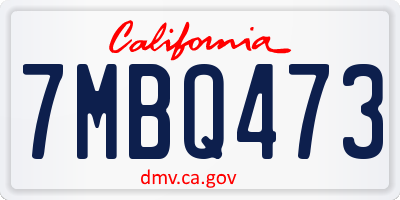 CA license plate 7MBQ473