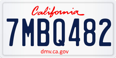 CA license plate 7MBQ482