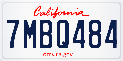 CA license plate 7MBQ484