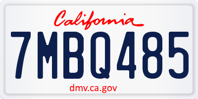 CA license plate 7MBQ485