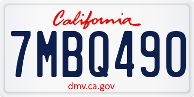 CA license plate 7MBQ490