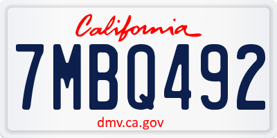 CA license plate 7MBQ492