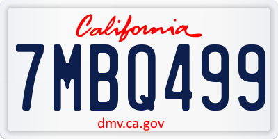 CA license plate 7MBQ499