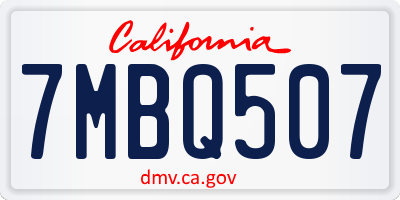 CA license plate 7MBQ507
