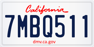 CA license plate 7MBQ511