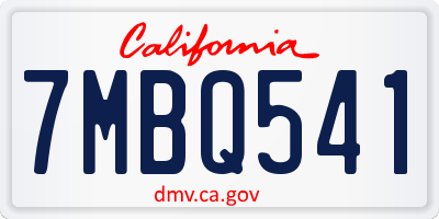 CA license plate 7MBQ541