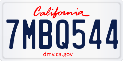 CA license plate 7MBQ544