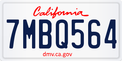 CA license plate 7MBQ564