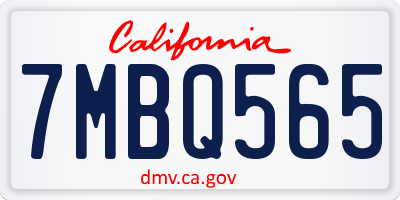 CA license plate 7MBQ565