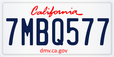 CA license plate 7MBQ577