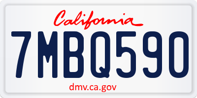 CA license plate 7MBQ590