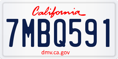 CA license plate 7MBQ591