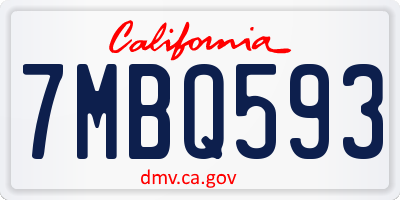 CA license plate 7MBQ593