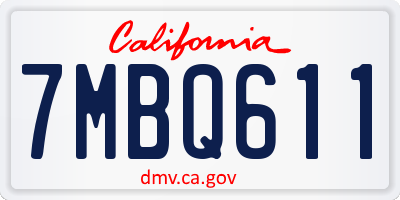 CA license plate 7MBQ611