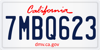 CA license plate 7MBQ623