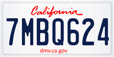 CA license plate 7MBQ624
