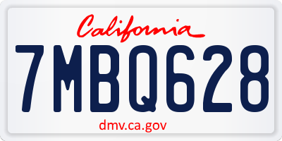 CA license plate 7MBQ628