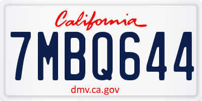 CA license plate 7MBQ644