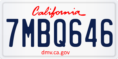 CA license plate 7MBQ646