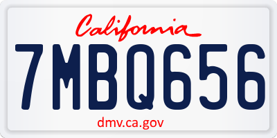 CA license plate 7MBQ656