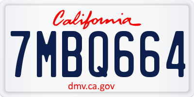 CA license plate 7MBQ664